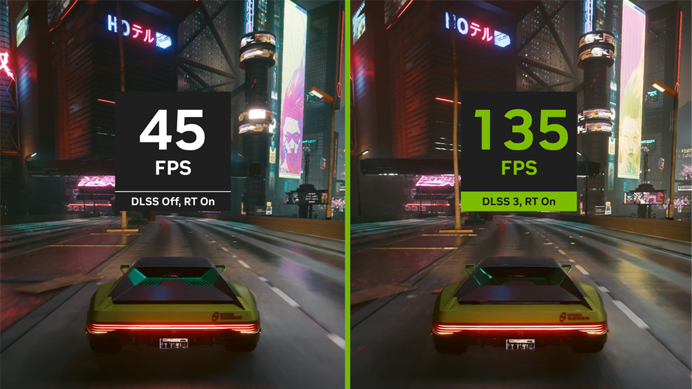 Image showing the difference between FPS WHEN DLSS is active