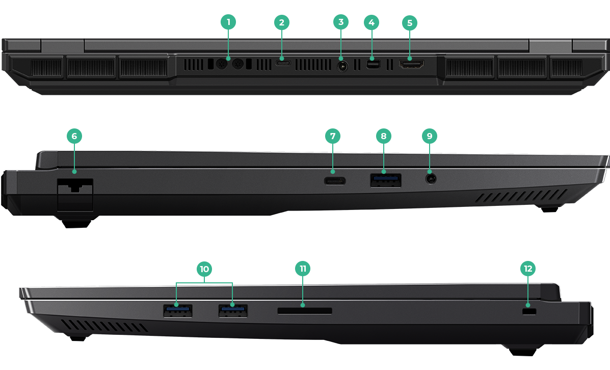 16 Inch Gaming laptop Ports